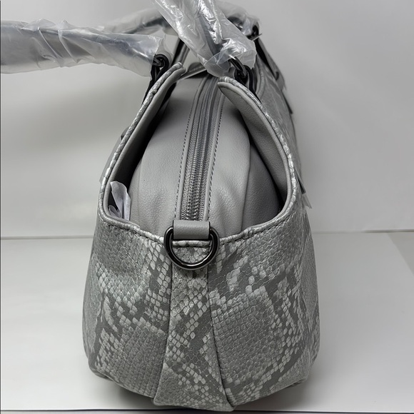 SIMPLY VERA verawang Gray Snakeskin Shoulder Bag with Double Handles - Picture 3 of 9